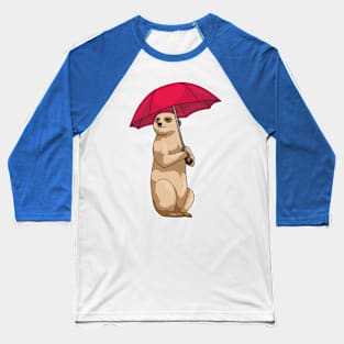 Meerkat Rain Umbrella Baseball T-Shirt